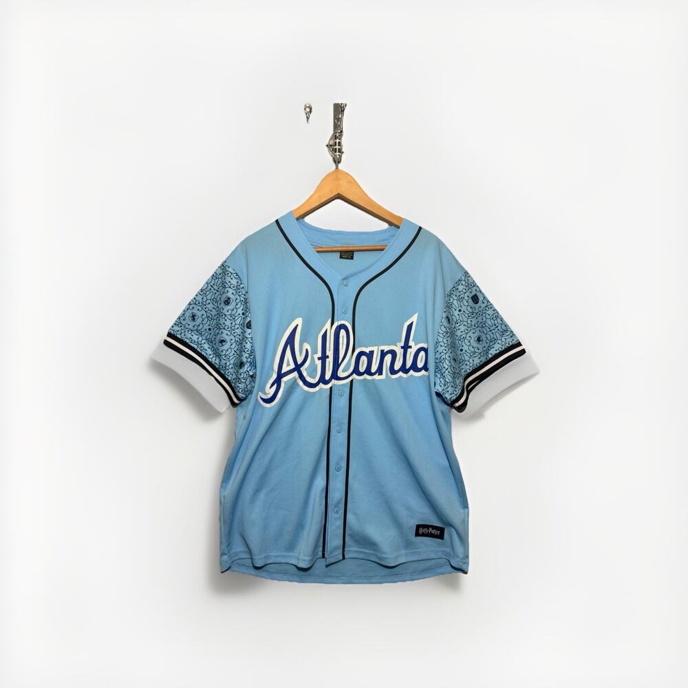 Atlanta Braves x Harry Potter Baseball Jersey Adult XL Blue Hogwarts MLB